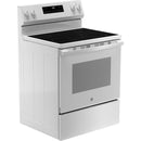 GE 30-inch Freestanding Electric Range with Steam Clean GRF400SVWW