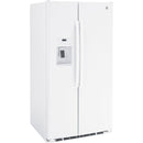 GE 36-inch 25.3 cu.ft. Freestanding Side-by-Side Refrigerator with LED Lighting GSE25GGPWWGSE25GGPWW