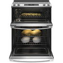 GE 30-inch Slide-in Electric Range with True European Convection Technology JSS86SPSSJSS86SPSS
