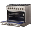 Forno Capriasca Alta Qualita 36-inch Freestanding Dual Fuel Range with Convection Technology FFSGS6187-36