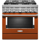 KitchenAid 36-inch Freestanding Dual Fuel Range with Even-Heat™ True Convection KFDC506JSCKFDC506JSC