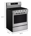 KitchenAid 30-inch 5.0 Cu. Ft. Smart Freestanding Gas Range with Convection Cooking Modes (PrintShield Stainless Steel)KFGS530SPS