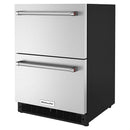 KitchenAid 24-inch Undercounter Double-Drawer Refrigerator KUDR204KSB