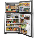 GE 33-inch, 21.9 cu. ft. Top Freezer Refrigerator with edge-to-edge glass shelves (Stainless Steel) (GTE22JSNRSS)GTE22JSNRSS