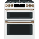 Café 30-inch Slide-in Gas Double Oven Range with Convection Technology CGS750P4MW2