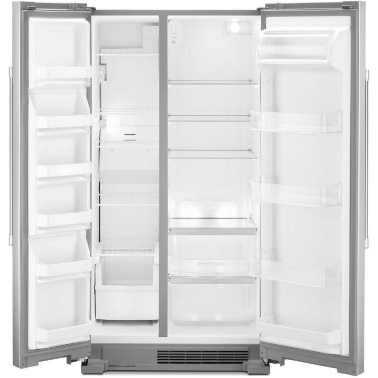 Maytag 36-inch, 25 cu.ft. Freestanding Side-by-Side Refrigerator with BrighSeries™ LED Lighting MSS25N4MKZ