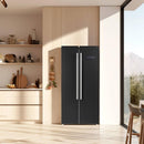 Forno 33-inch, 15.6 cu.ft. Freestanding Side-by-Side Refrigerator with LED Display on Door FFRBI1805-33BLKFFRBI180533BLK