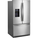 Whirlpool 36-inch, 26.8 cu. ft. Freestanding French 3-Door Refrigerator Water and Ice Dispensing System (Fingerprint Resistant Stainless)WRF767SDHZ