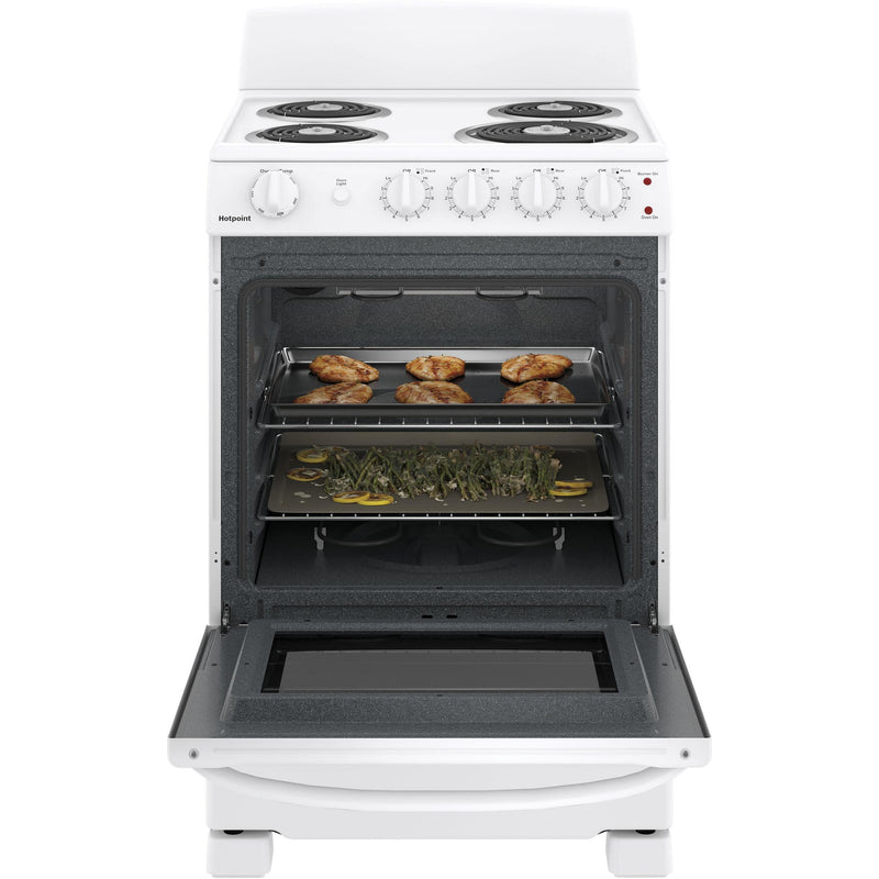 Hotpoint 24-inch Freestanding Electric Range RAS240DMWW