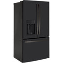 GE 36-inch, 22.1 cu.ft. Counter-Depth French 3-Door Refrigerator with external water and ice dispensing system GYE22GENDS
