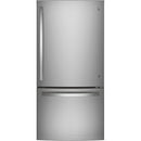 GE 33-inch, 24.8 cu.ft. Freestanding Bottom Freezer Refrigerator with Interior Ice Maker GDE25EYKFS