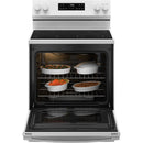 GE 30-inch Freestanding Electric Range with Steam Clean GRF400SVWW
