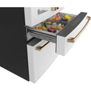 Caf? 36-inch, 22.3 cu.ft. Counter-Depth French 4-Door Refrigerator with Wi-Fi (Matte White/Brushed Bronze) CXE22DP4PW2 (CXE22DP4PW2)