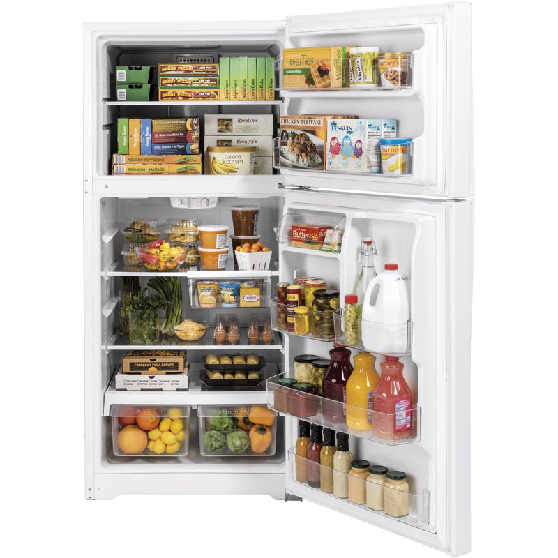 GE 30-inch, 19.2 cu.ft. Freestanding Top Freezer Refrigerator with LED Lighting GTS19KGNRWW