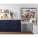 GE 32-inch, 17.7 cu.ft. Counter-Depth Bottom Freezer Refrigerator with LED Lighting GBE17HYRFS