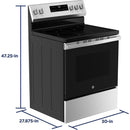 GE 30-inch Freestanding Electric Range with Crisp Mode (Stainless Steel)GRF500SVSS