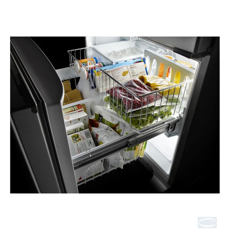 KitchenAid 36-inch, 25 cu.ft. Freestanding French 3-Door Refrigerator with ExtendFresh™ Plus Temperature Management System KRFF305ESS