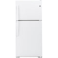 GE 30-inch, 19.2 cu. ft. Top Freezer Refrigerator with edge-to-edge glass shelves GTE19JTNRWW