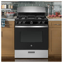 GE 30-inch Freestanding Electric Range with Precise Simmer Burner (Stainless Steel)JGBS30RETSS
