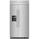 KitchenAid 42-inch, 25.1 cu. ft. Built-in Side-by-Side Refrigerator with External Water and Ice Dispensing System KBSD702MSSKBSD702MSS