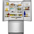 KitchenAid 33-inch, 22 cu. ft. Freestanding French 3-Door Refrigerator with Internal Water Dispenser KRFF302ESS