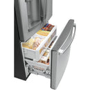 GE 36-inch, 22.1 cu.ft. Counter-Depth French 3-Door Refrigerator with external water and ice dispensing system GYE22GYNFS