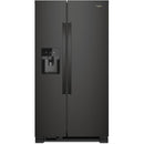 Whirlpool 36-inch, 24.5 cu. ft. Side-by-Side Freestanding Refrigerator with Exterior Ice and Water Dispenser with EveryDrop™ Water Filtration WRS555SIHB (Black)WRS555SIHB