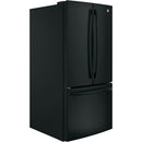 GE 33-inch, 24.8 cu. ft. French 3-Door Refrigerator with Ice and Water GNE25JGKBB
