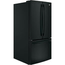 GE 33-inch, 24.8 cu. ft. French 3-Door Refrigerator with Ice and Water (Black) GNE25JGKBB (GNE25JGKBB)