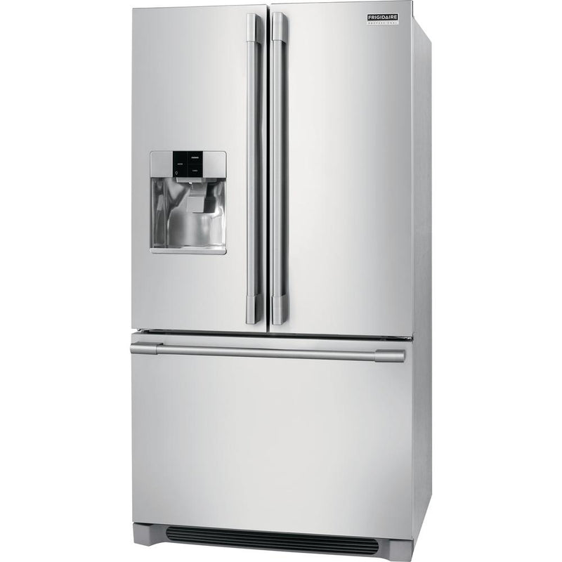 (FPBS2778UF) Frigidaire Professional 36-inch, 27.8 cu.ft. Freestanding French 3-Door Refrigerator with External Water and Ice Dispensing System FPBS2778UF
