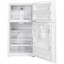 GE 33-inch, 21.9 cu. ft. Top Freezer Refrigerator with edge-to-edge glass shelves (White) (GTE22JTNRWW)