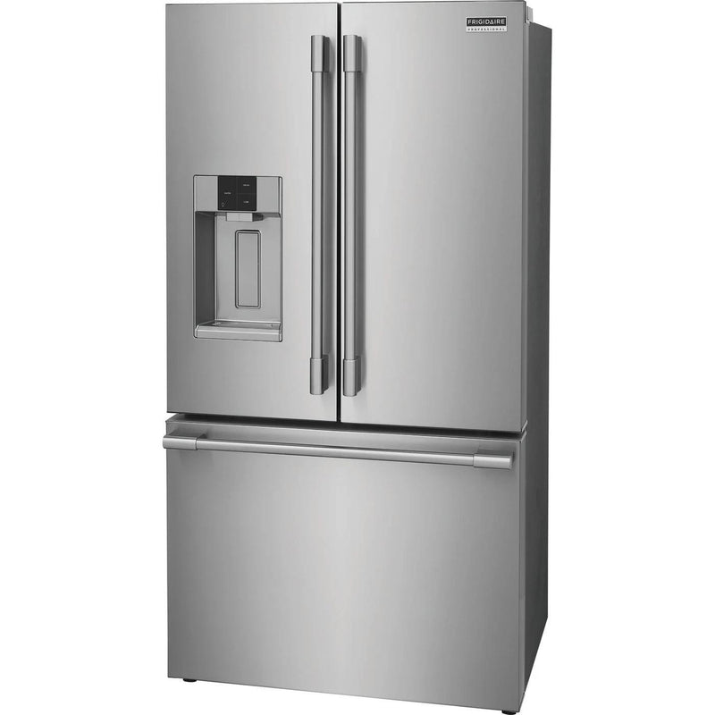 Frigidaire Professional 36-inch, 22.6 cu.ft. Counter-Depth French 3-Door Refrigerator with Water and Ice Dispensing system PRFC2383AF