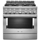 KitchenAid 36-inch Freestanding Gas Range with Even-Heat™ True Convection KFGC506JSS