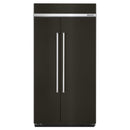 KitchenAid 42-inch, 25.5 cu.ft. Side-by-Side Built-in Refrigerator with Interior Ice Maker KBSN602EBS