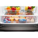 Whirlpool 30-inch, 19.7 cu.ft. Freestanding French 3-Door Refrigerator with Exterior Water Dispenser with EveryDrop® Filtration (Black Stainless Fingerprint Resistant)WRF560SEHV