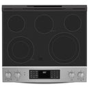 GE 30-inch Slide-in Electric Range with True European Convection Technology JSS86SPSSJSS86SPSS