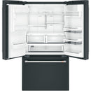 Caf? 36-inch, 22.2 cu.ft. Counter-Depth French 3-Door Refrigerator with Hot Water Dispenser (Matte Black/Brushed Stainless) CYE22TP3MD1 (CYE22TP3MD1)