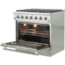 Forno Galiano Alta Qualita 36-inch Freestanding Gas Range with Convection Technology FFSGS6244-36FFSGS624436