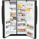 GE 36-inch, 25.3 cu. ft. Side-by-Side Refrigerator with Water and Ice Dispenser GSS25GGPBB