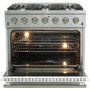 Forno Galiano Alta Qualita 36-inch Freestanding Gas Range with Convection Technology FFSGS6244-36WHTFFSGS624436WHT
