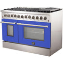 Forno Galiano Alta Qualita 48-inch Freestanding Dual Fuel Range with Convection Technology FFSGS6156-48 (Blue)FFSGS615648BLU