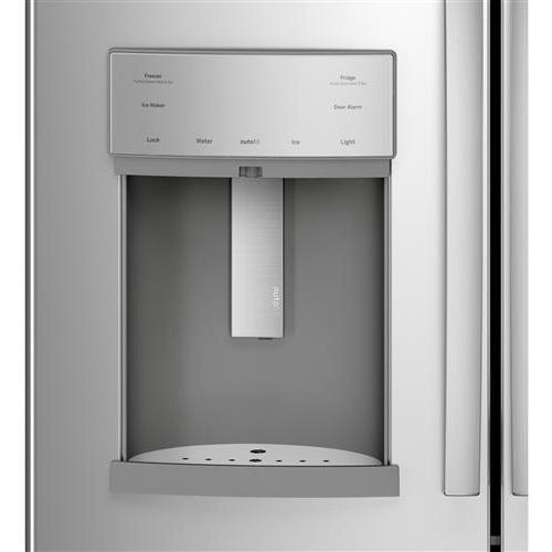 GE Profile 36-inch, 22.2 cu.ft. Counter-Depth French 3-Door Refrigerator with Water and Ice Dispensing System PYE22KYNFS