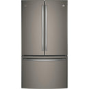 GE Profile 36-inch, 23.1 cu. ft. Counter-Depth French 3-Door Refrigerator with Ice and Water (Fingerprint-Resistant Slate) PWE23KMKES (PWE23KMKES)
