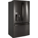 GE Profile 36-inch, 22.2 cu.ft. Counter-Depth French 3-Door Refrigerator with Keurig® K-Cup® Brewing System (Fingerprint-Resistant Black Stainless) PYE22PBLTS (PYE22PBLTS)