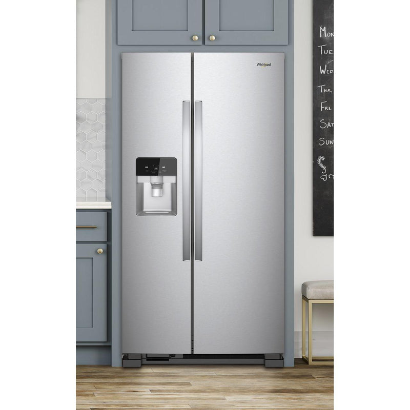 Whirlpool 36-inch, 24.5 cu. ft. Side-by-Side Freestanding Refrigerator with Exterior Ice and Water Dispenser with EveryDrop™ Water Filtration WRS555SIHZ