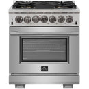 Forno Capriasca Alta Qualita 30-inch Freestanding Dual Fuel Range with Convection Technology FFSGS6187-30FFSGS618730