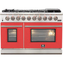 Forno Capriasca Alta Qualita 48-inch Freestanding Gas Range with Convection Technology FFSGS6260-48 (Red)FFSGS626048RED