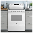 GE 30-inch Freestanding Electric Range with Steam Clean GRF400SVWW
