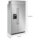 KitchenAid 42-inch, 25.1 cu. ft. Built-in Side-by-Side Refrigerator with External Water and Ice Dispensing System KBSD702MSSKBSD702MSS