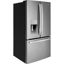 GE 36-inch, 25.6 cu.ft. Freestanding French 3-Door Refrigerator with Multiflow Air System GFE26JYMFS